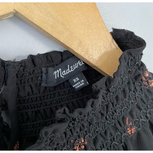 Madewell Georgette Smocked Mock Neck Blouse - Picture 7 of 10